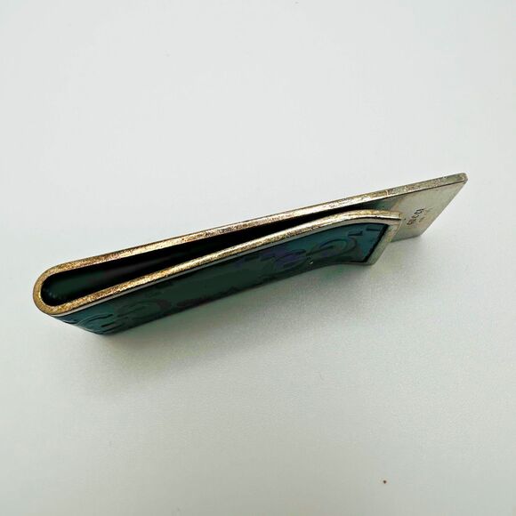 Gucci Guccissima GG Monogram Sterling Silver Money Clip Italy - Picture 5 of 6